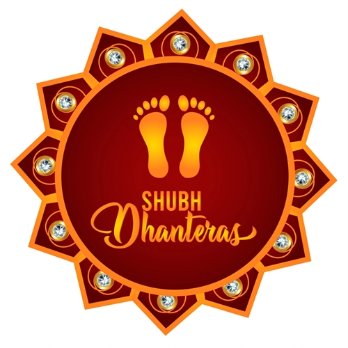 Shubh Dhanteras Footprint Sticker | Auspicious Festive Décor